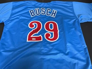 Michael Busch Chicago Cubs Auto Signed Jersey Custom Beckett Witness - Picture 1 of 3