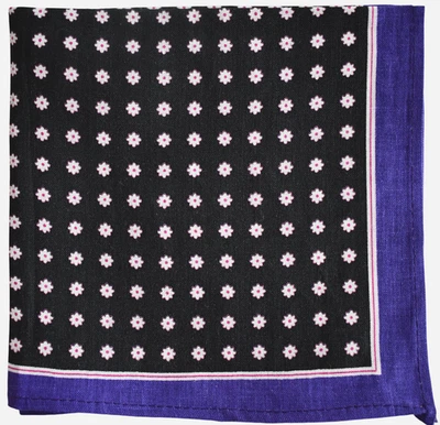 New MICHELSONS Floral Print 100% LINEN Handkerchief Pocket Square - Image 1 of 4