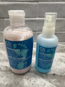 2005 The Body Shop Peppermint Cooling 8,4 Oz. Fußlotion 3,3 Oz. Fußspray gebraucht - Bild 1 von 13