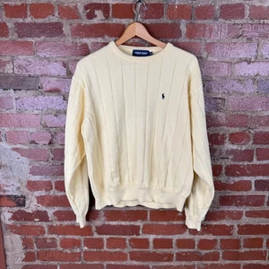 Polo Golf Ralph Lauren Sweater Mens 2XL Yellow Cotton Crewneck Knit Pony USA - Picture 1 of 6
