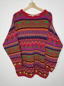 Suéter de Colección Años 90 Para Mujer Colorido Tejido Geométrico Pullover De Gran Tamaño Talla Grande - Imagen 1 de 11