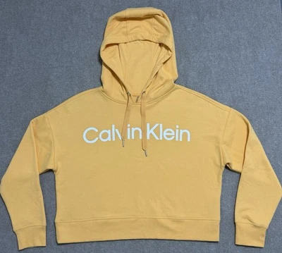 Sudadera con Capucha Recortada Calvin Klein Performance Para Mujer Grande Naranja Brillante Gimnasio Correr Cuadrada Foto 1 de 4