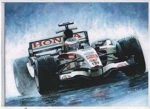 Jenson Button, Hungarian GP winner 2006, art print - Picture 1 of 1