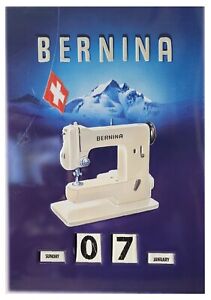 Vintage Metal Sign Original Date Display for Bernina Sewing Machines Dealer