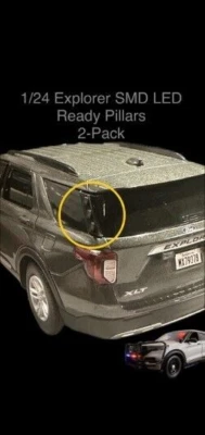 1/24 LED READY EXPLORER PILLAR LIGHTS FOR MODEL CAR MOTORMAX POLICE CUSTOM 2PACK - Image 1 of 4