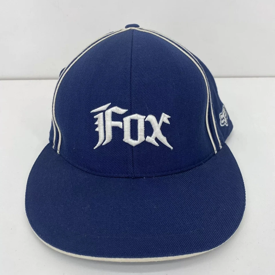 Chapéu de beisebol Fox Racing azul adulto tamanho 7 100% lã vintage retrô skate - Imagem 1 de 4