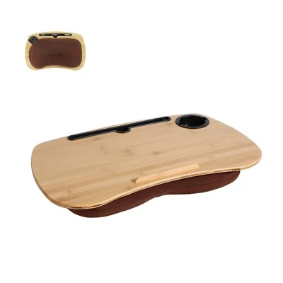 Lap Desk-Portable Laptop Table with Cushion Bamboo Platform Phone Holder L(21... - Image 1 of 4