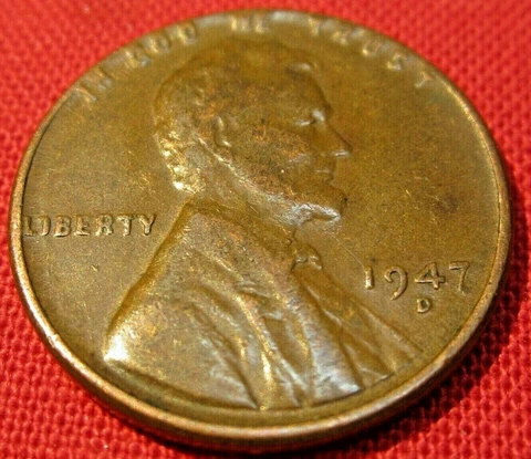 1947 D Lincoln Wheat Cent - G Good to VF Very Fine Cover