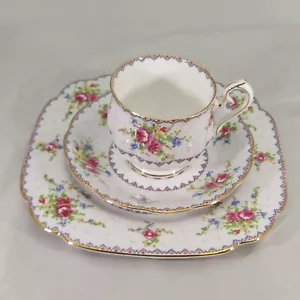 Vintage Royal Albert Petit Point Bone China 3 pc set Teacup Saucer Dessert Plate - Picture 1 of 17