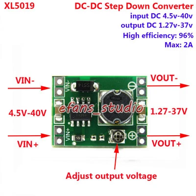 2A Mini DC-DC Buck Step Down Adjustable Converter 4.5V-40V To 3.3V 6V 9V 12V 24V - Image 1 of 3