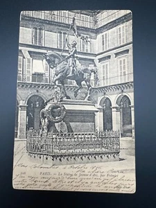ANTIQUE JOAN OF ARC STATUE PARIS FRANCE POSTCARD - J735 - Picture 1 of 2
