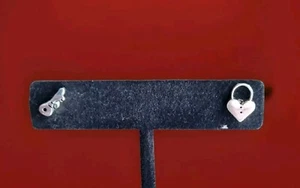 Erick's Sterling Silver Heart and Key Earrings Taxco.925 - Picture 1 of 6