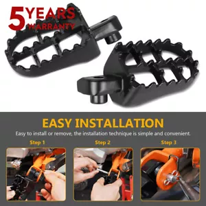 New Black FootPegs Foot Pegs Pedals Rests Fit for KLR650 2011-2024 Motorcycle US - Picture 1 of 11
