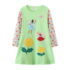 Children School Preppy Dresses With Pocket Pen Embroided Long Sleeve Spring Fall