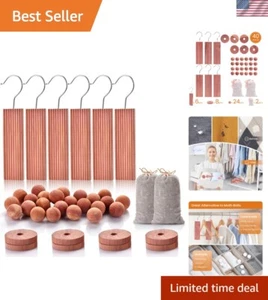 Natural Cedar Blocks & Scented Sachets for Fresh Clothes Storage - 40 Piece Set - Picture 1 of 10