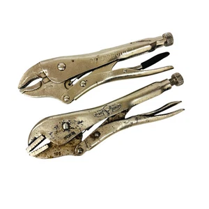 Irwin Vise Grip 10R and Powerbuilt 10 in Straight Jaw Locking Pliers Set, 2 Pcs - Picture 1 of 10