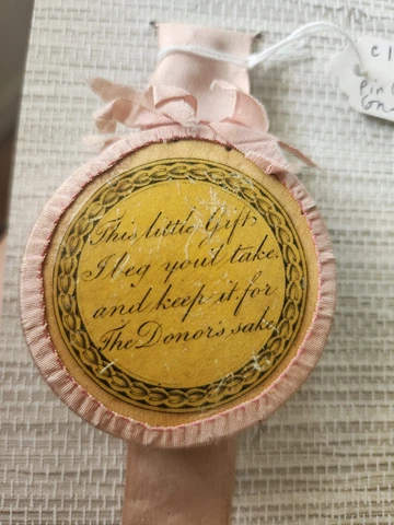Antique Pink Chatelaine Sewing Pin Cushion, c1820 Cover