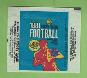 #D194. 1981 SCANLENS RUGBY LEAGUE CARD WAX WRAPPER - SEE DESCRIPTION - Picture 1 of 1