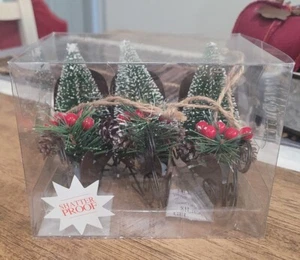 Hobby Lobby Set of 3 Sleigh Rustic Ornaments 4 x 4 1/2" New! - Picture 1 of 6