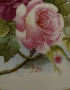 Signed Hand Painted Vintage T&V Limoges 8-1/2” Plate # 308 - Picture 1 of 7