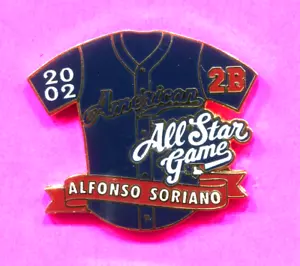 Prendedor de camiseta All Star Game Alfonso Soriano 2002 Peter David Liga Americana NY - Imagen 1 de 1