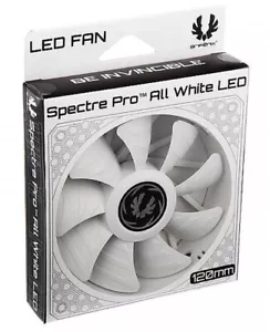 bitfenix Spectre Pro ventola LED 120 mm tutta bianca blu nuova sigillata BFF-WPRO-12025B-RP - Foto 1 di 4