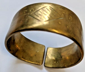 Vintage Solid Brass Metal Bracelet Extra Large Accessories Jewellery - Picture 1 of 7
