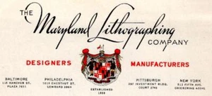 THE MARYLAND LITHOGRAPHING CO BALTIMORE*DESIGNERS & MANUFACTURERS STATIONERY - Picture 1 of 3