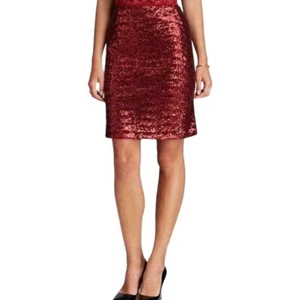 BASLER Germany Womens Wine Red Sequin Pencil Skirt Size EU 44 US 14 Party NEW - Picture 1 of 11