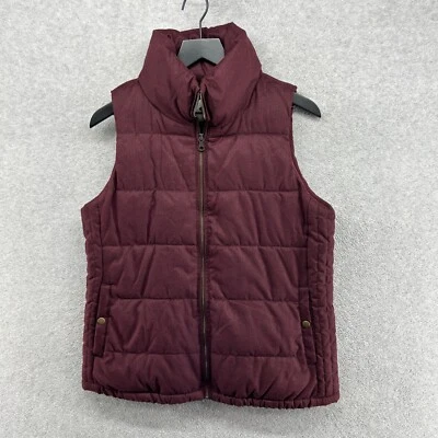 Old Navy Puffer Vest Womens Size Medium Burgundy Quilted Full Zip Fleece Lined - Image 1 of 4