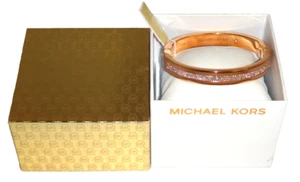 Michael Kors Women's Black Friday Rose Gold Bangle Bracelet Crystals MKJ6229791 - Picture 1 of 11