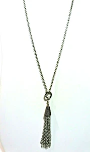 A12) Collana con nappa in argento sterling rodiato Cristina V - Nuova 28" - Foto 1 di 13