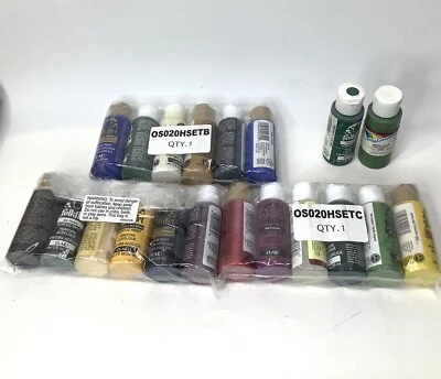 Nuevo de Lote Sellado de 18 Pintura Acrílica Arte Popular Cuadros Pintura Surtida 2 OZ + 2 extra Foto 1 de 4