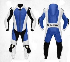 Suzuki Motorcycle Suits Leather Motorbike Biker Racing Armour Protective Sports - Picture 1 of 3