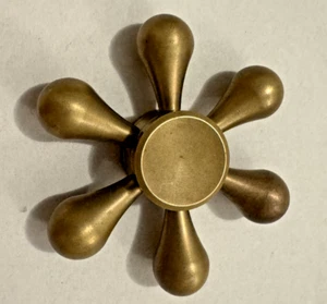 Brass Fidget Spinner- Removable Tear Drop Pegs - Picture 1 of 5