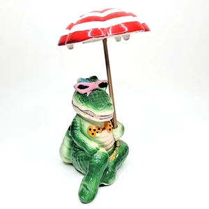 Grinnin Gator'N Yellow Polka Dot Bikini Anthropomorphe Alligator'N Pink Brille - Bild 1 von 12