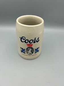 Vintage Gray Heavyweight Ceramic Coors Banquet Beer 0.5L Mug Made in W. Germany