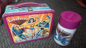 Vintage 1976 Aladdin Super Friends Lunch Box Thermos DC Comics Batman Superman - Picture 1 of 13