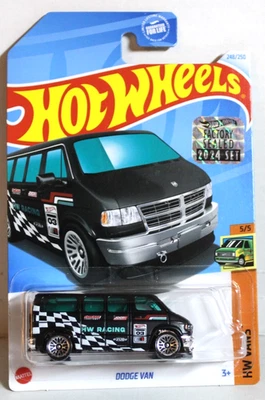Furgonetas Dodge 5/5 Hot Wheels 2024 HW 248/250 negras selladas de fábrica Foto 1 de 2