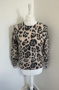 Maglione autografo donna taglia UK 14 stampa animalier cashmere manica lunga girocollo  - Foto 1 di 10