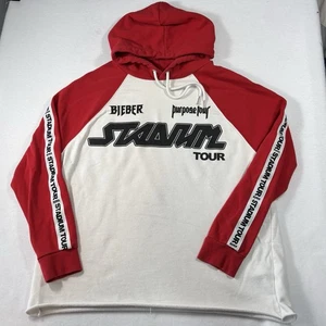 JUSTIN BIEBER Stadium Purpose Tour Hoodie Erwachsene UniSex Größe S rot-weiß - Bild 1 von 9
