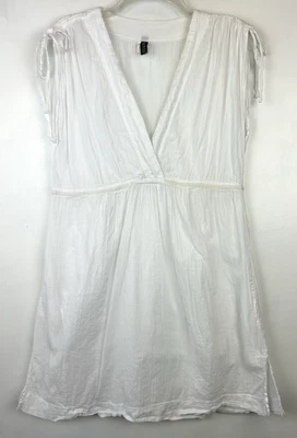 Ralph Lauren Swimsuit Coverup White Tunic Medium Pockets Ties LRL Preppy Vaca - Image 1 of 4