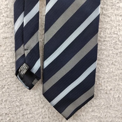 Giorgio Armani Silk Tie Blue Diagonal Stripes Made in Italy Foto 1 de 4