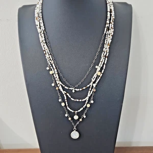 Silpada Sterlingsilber Perle Stein Perlen Halskette mehrlagig 21" - Bild 1 von 10