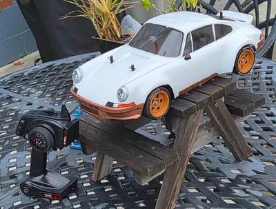 RC car, 1/10, Tamiya, Porsche 911 Carrera RSR on a TT-02 chassis. - Image 1 of 4