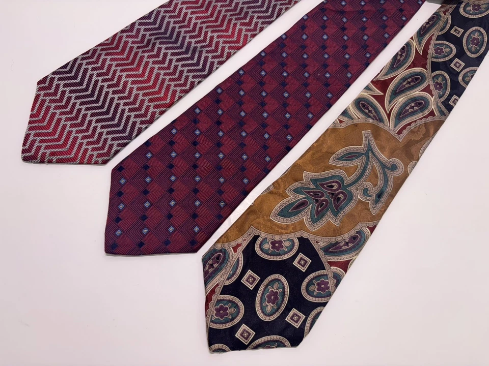 Lote De 3 Corbatas Bugatti Hombre Seda Italiana Hechas En USA-Restracto Multicolor Foto 1 de 4