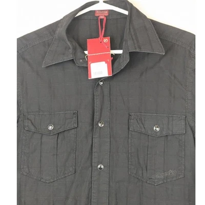 Firetrap Men's M Black 100% Cotton Long Sleeve Western Snap Shirt Embroidered - Image 1 of 4