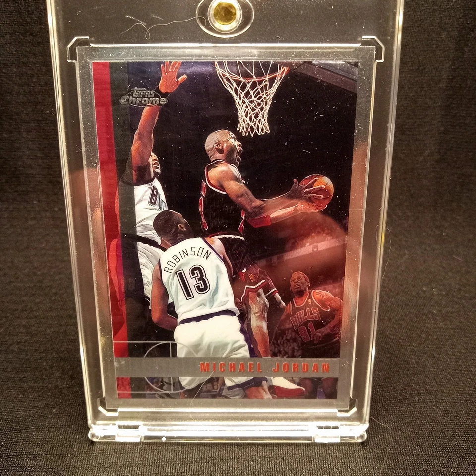 1997 - 98 Topps хром - Майкл Джордан #123 Chicago Bulls 🏀🐐!     - Изображение 1 из 4