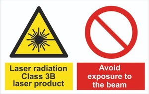 Multi-Sign - Laser Radiation Class 3B - 1.2mm Rigid PVC A5 A4 - Picture 1 of 2