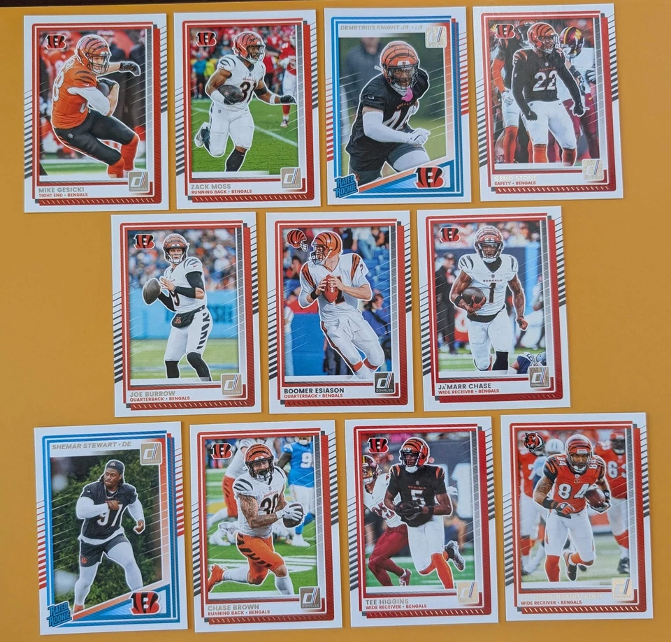 FRESHDCARDS 2025 Donruss NFL Team Set Cincinnati Bengals Joe Burrow Ja'Maar Chase